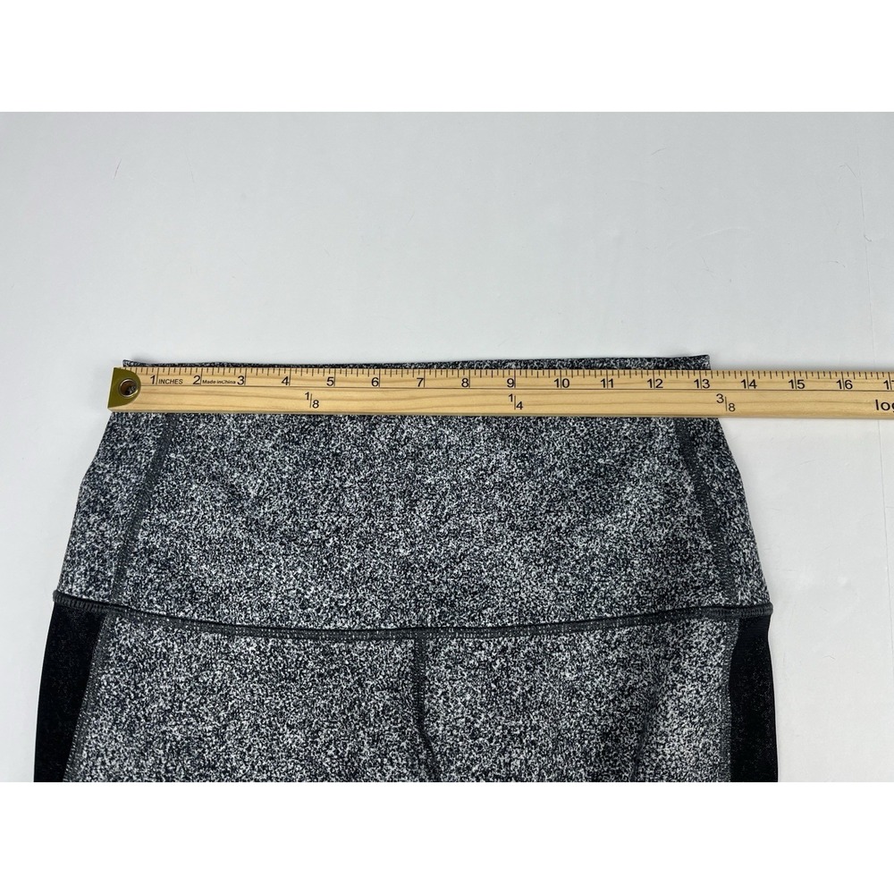 Lululemon‎ Pace Rival Crop Leggings "Line Up White Black" Luxtreme Fabric Sz 8 - Picture 6 of 9